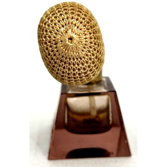 Irice Smoky Lavender Glass Perfume Bottle Atomizer Original Label Hand Cut 2.75" - Picture 5 of 8